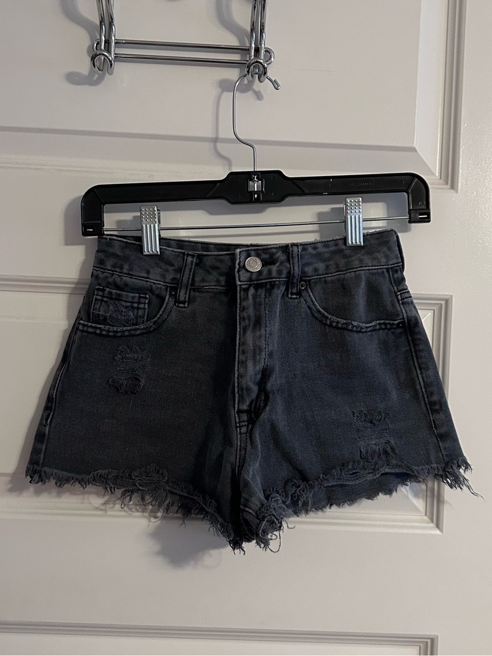 PacSun Women's Black Distressed Denim Shorts